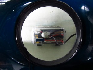 The battery box in the front compartment